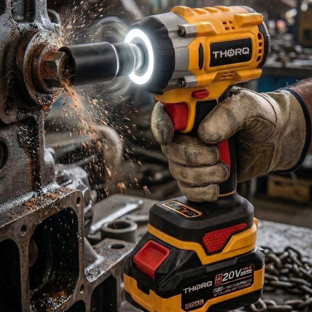 THORQ 20V Cordless Impact Wrench 650Nm with 2 Batteries & Socket Set - TCIW0650
