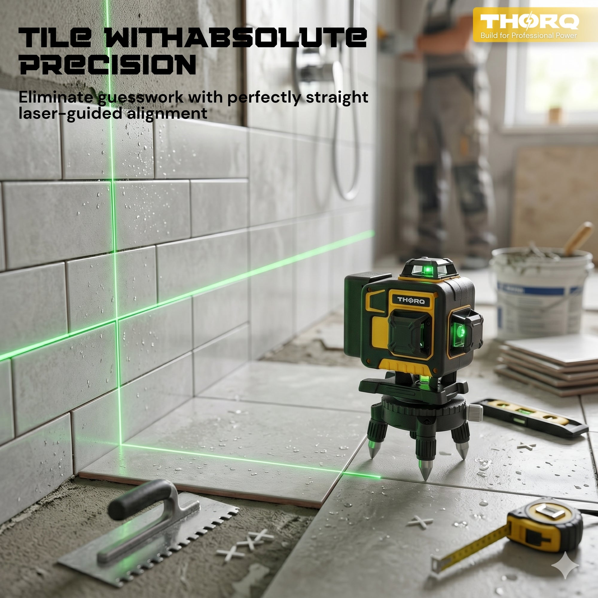16 Line Laser Level 360 Self Leveling | 4x360° 4D Green Cross Line Laser