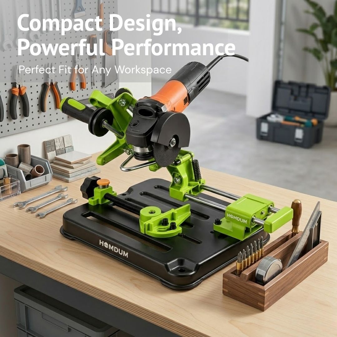 HOMDUM Angle Grinder Sliding Compound Saw Stand – Adjustable Cutting Stand for 100mm/125mm Angle Grinder | 150mm Clamping, 45° Angle Cutting Tool