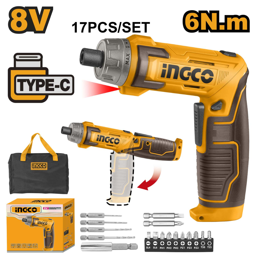 CSDLI0802 INGCO CORDLESS SCREWDRIVER