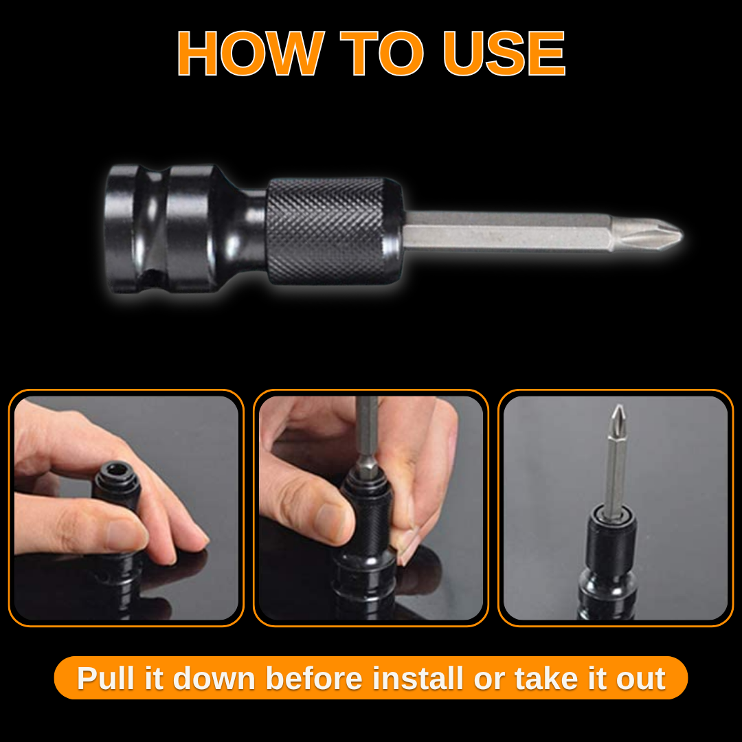 1/2 INCH SQUARE DRIVE TO 1/4 INCH HEX FEMALE SOCKET ADAPTER