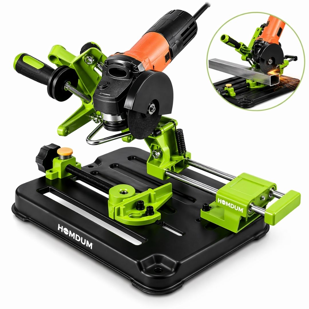 HOMDUM Angle Grinder Sliding Compound Saw Stand – Adjustable Cutting Stand for 100mm/125mm Angle Grinder | 150mm Clamping, 45° Angle Cutting Tool