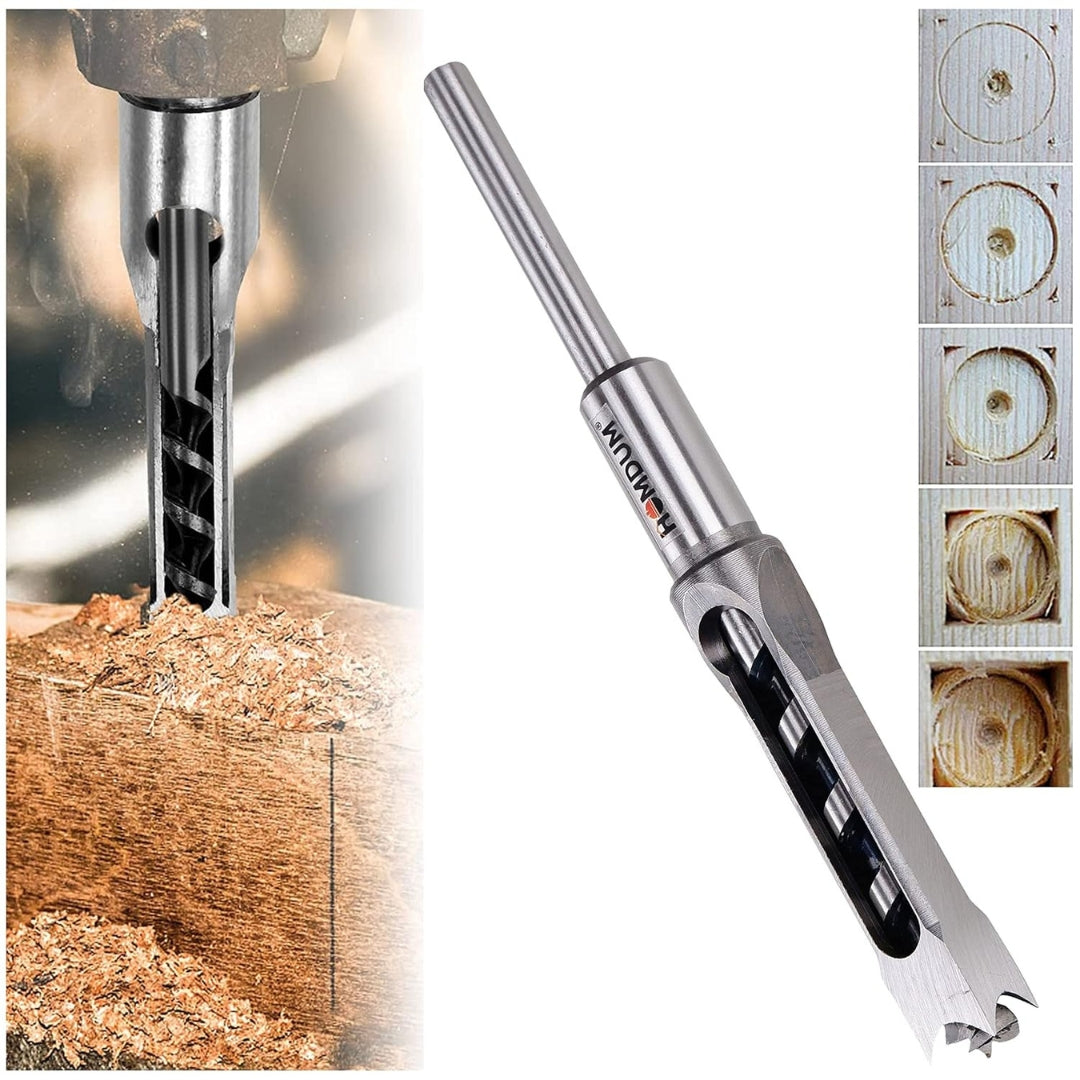 HOMDUM 1/2 Inch (12mm) Square Hole Drill Bit for Woodworking & Mortising Applications