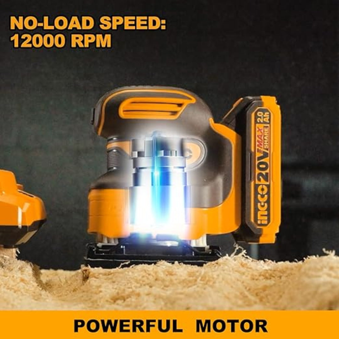 INGCO Cordless Sheet Sander 20V – Product Description - CSHSLI2014