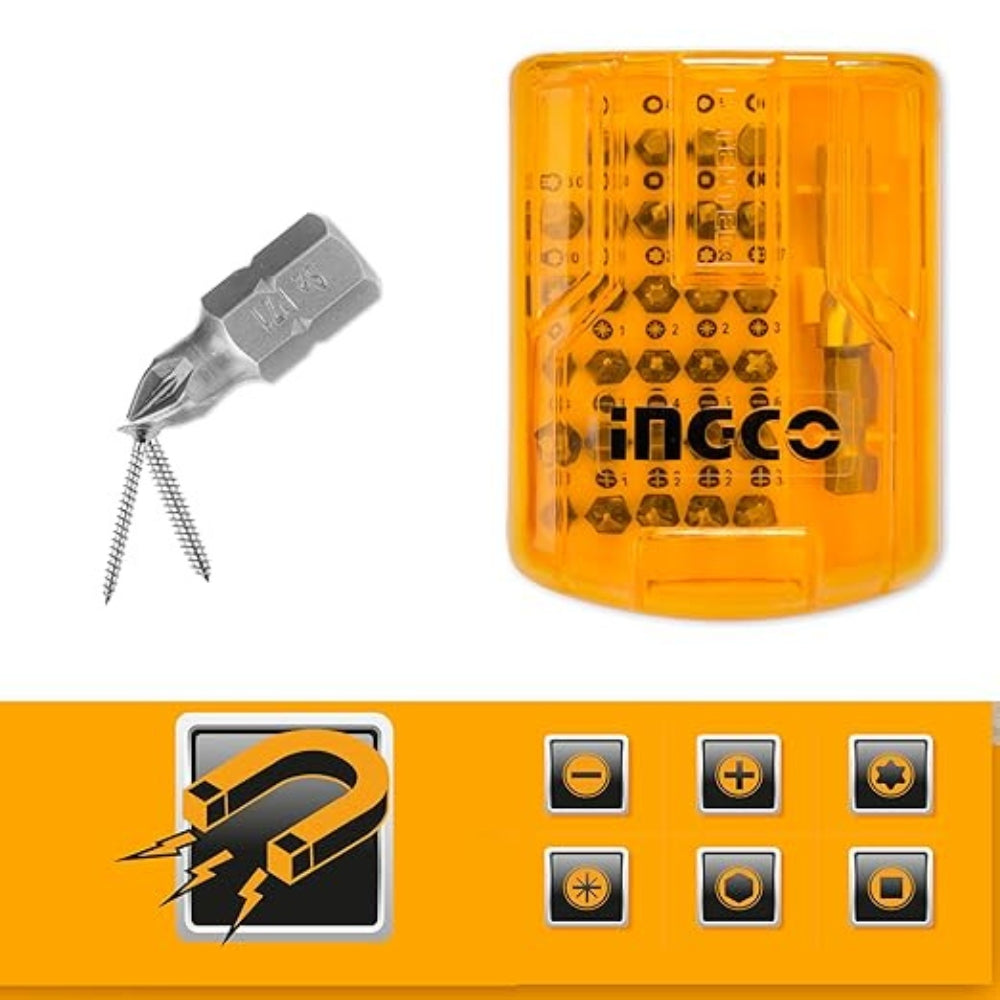 INGCO 30 Pcs Screwdriver Bits Set – Multi-Purpose Bit Kit - AKSD08301