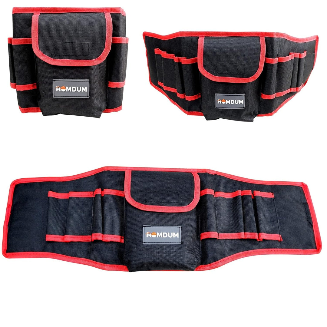 HOMDUM 20 Inch Tool Belt Organizers – Heavy Duty Canvas Tool Pouch with Multiple Pockets for Carpenter, Electrician & DIY Tool Storage