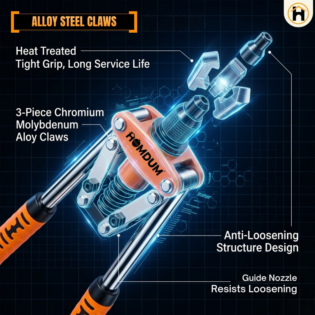 HOMDUM 17 Inch Heavy Duty Double Handle Rivet Gun with Pop Rivets – Professional Blind Riveting Tool Kit