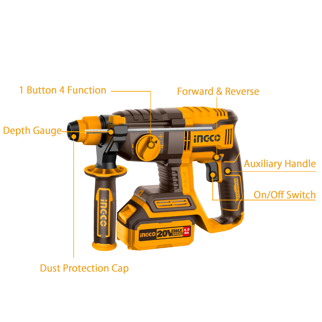 CRHLI202081 INGCO CORDLESS ROTARY HAMMER