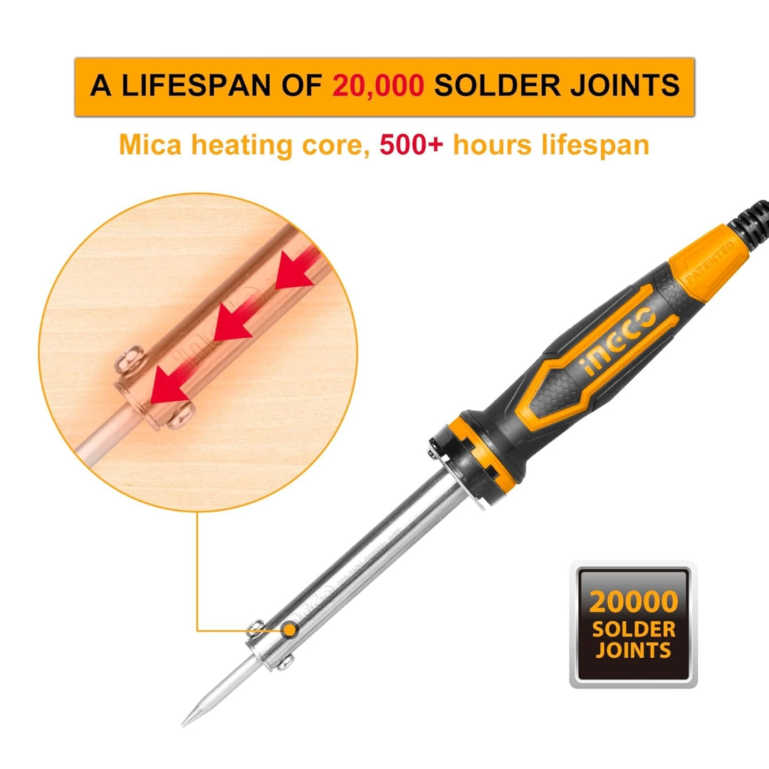 INGCO 60W Electric Soldering Iron – Portable Soldering Gun with Replaceable Tip - SI0268