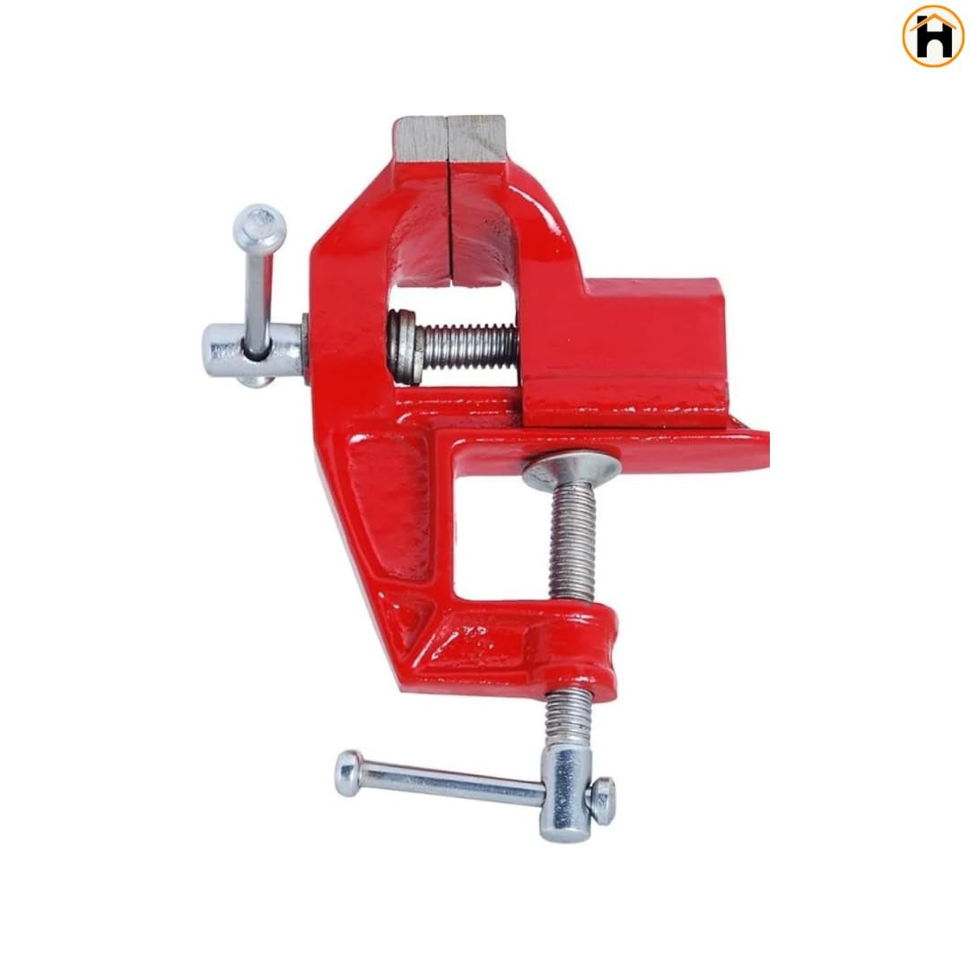 HOMDUM 3 Inch Cast Iron Steel Baby Vice Clamp – Heavy Duty Mini Table Vise for Woodworking & DIY Use