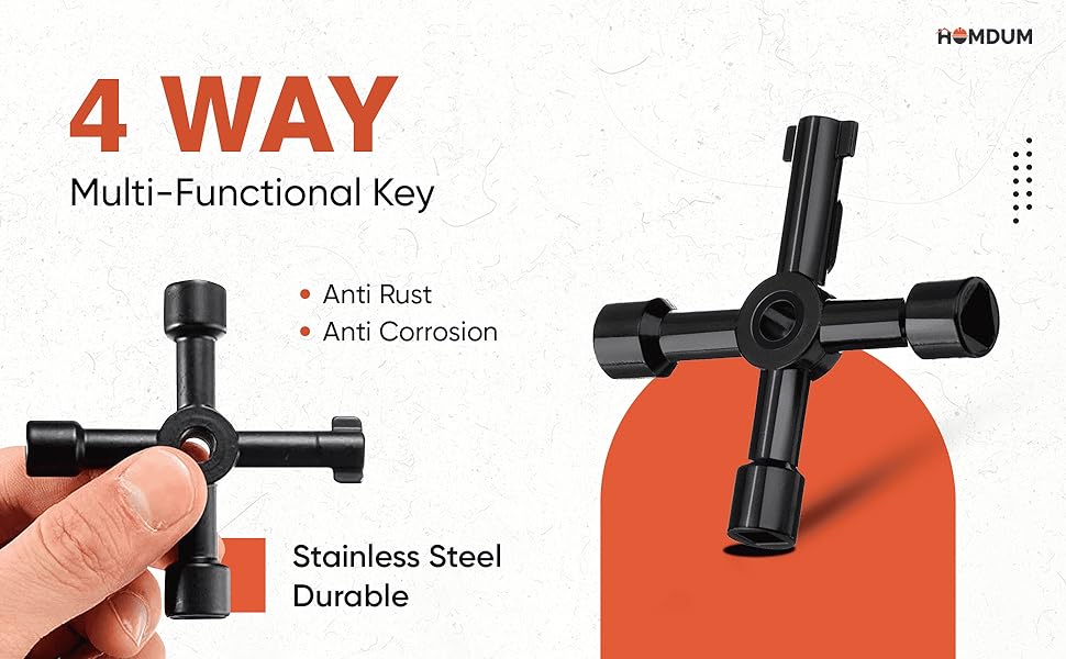 Homdum 4 Way Fixed Square Utility Key Set