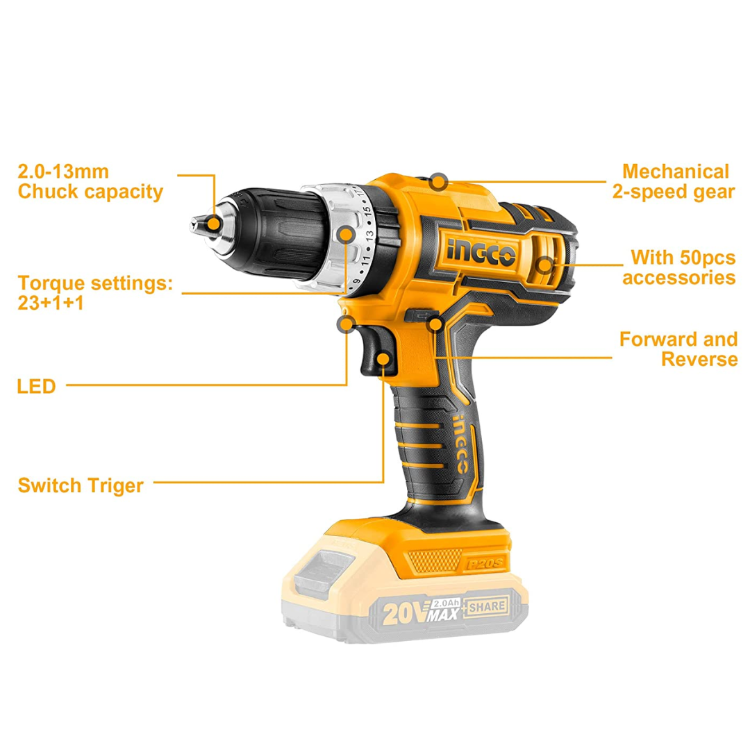 CIDLI20031 INGCO CORDLESS IMPACT DRILL
