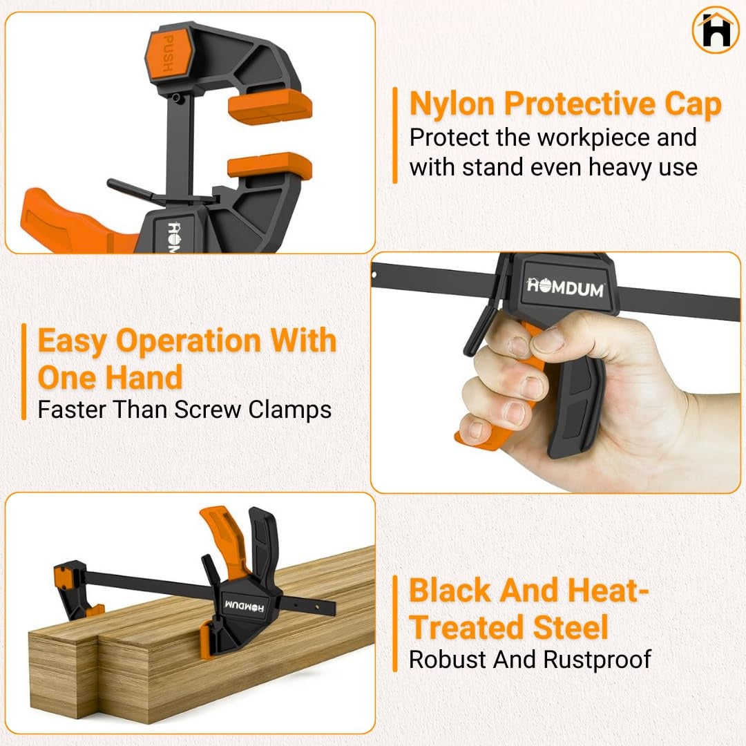 Homdum Quick Grip clamp Bar clamp for woodworking (6inch)