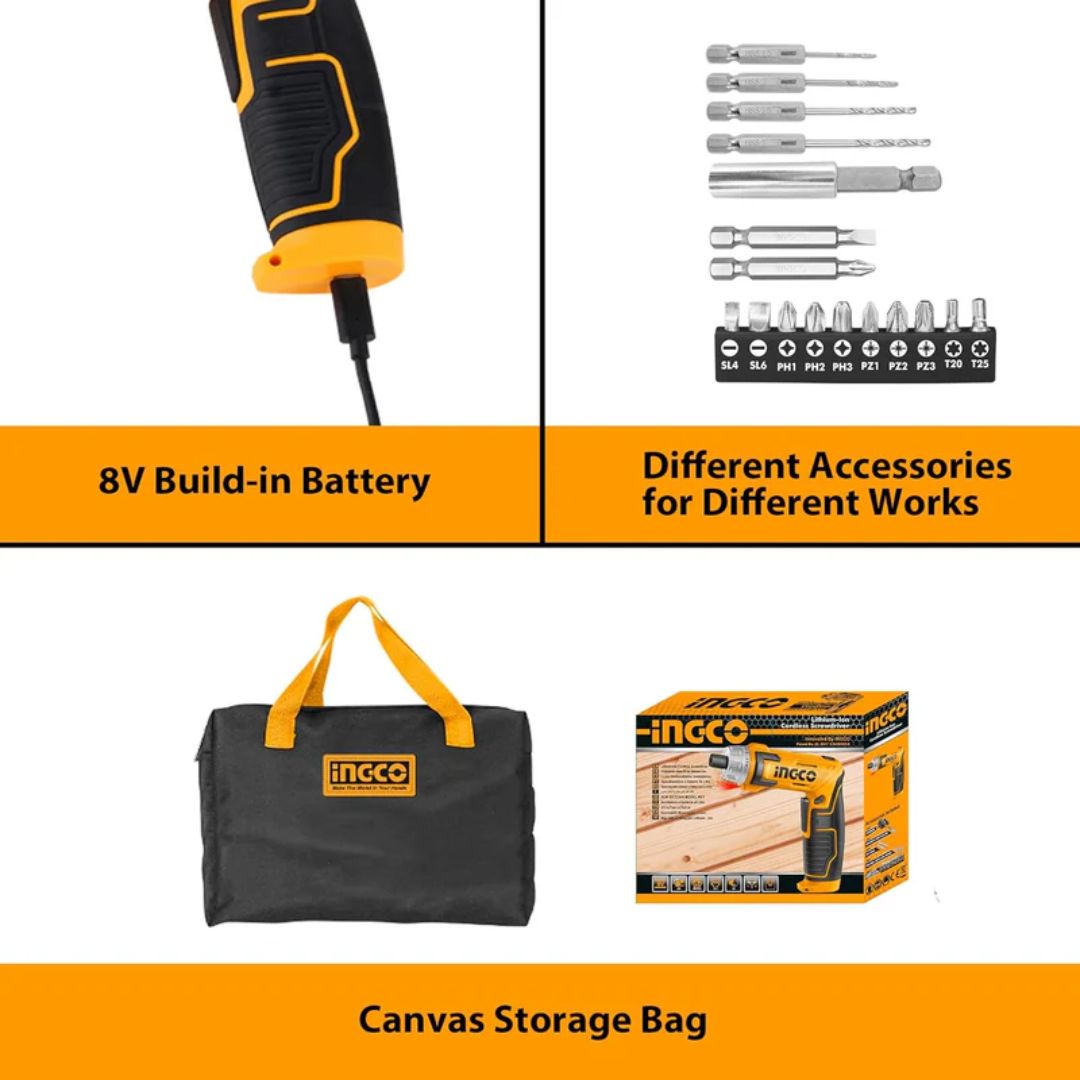 CSDLI0802 INGCO CORDLESS SCREWDRIVER