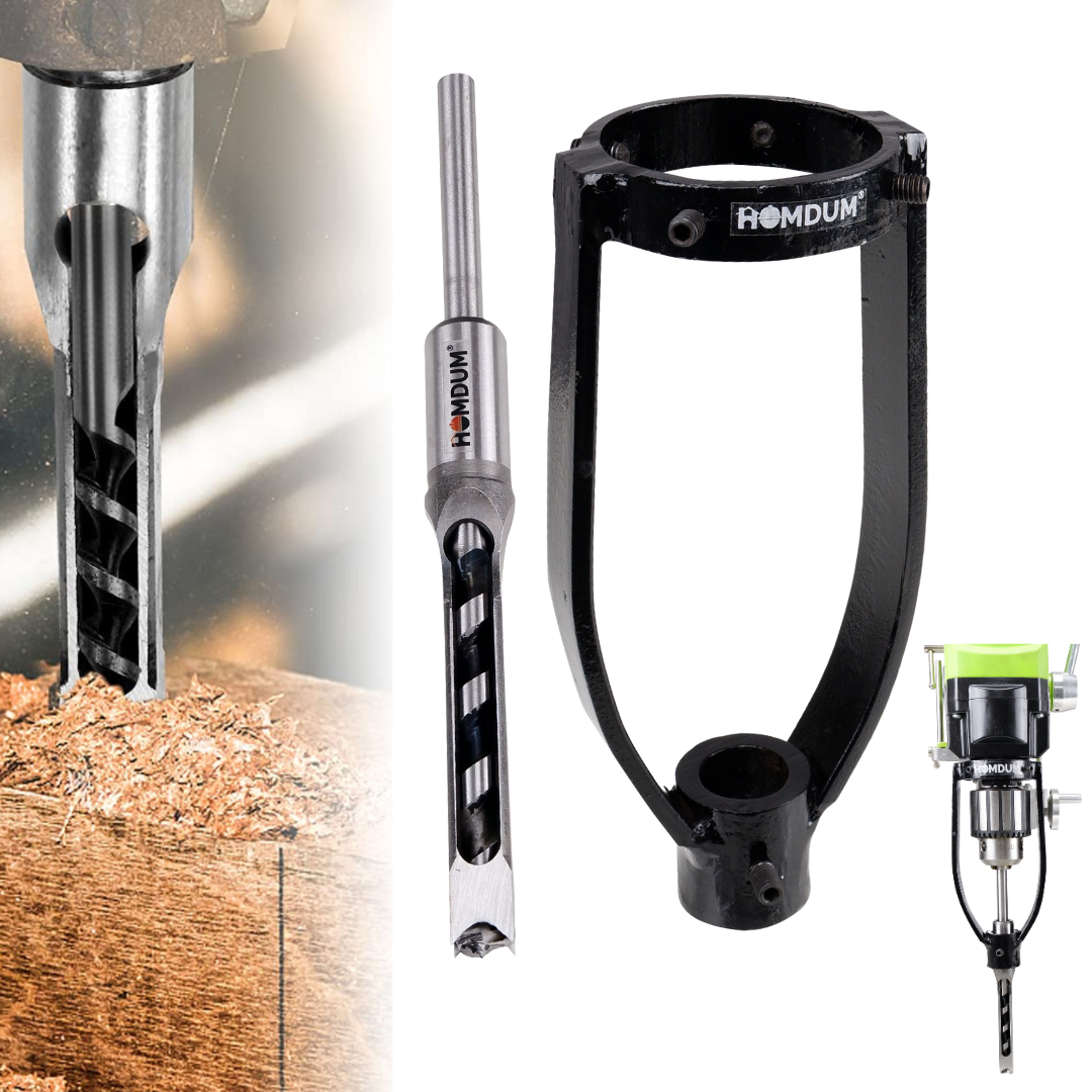 5PC SQUARE HOLE DRILL BITS WOOD MORTISING CHISEL