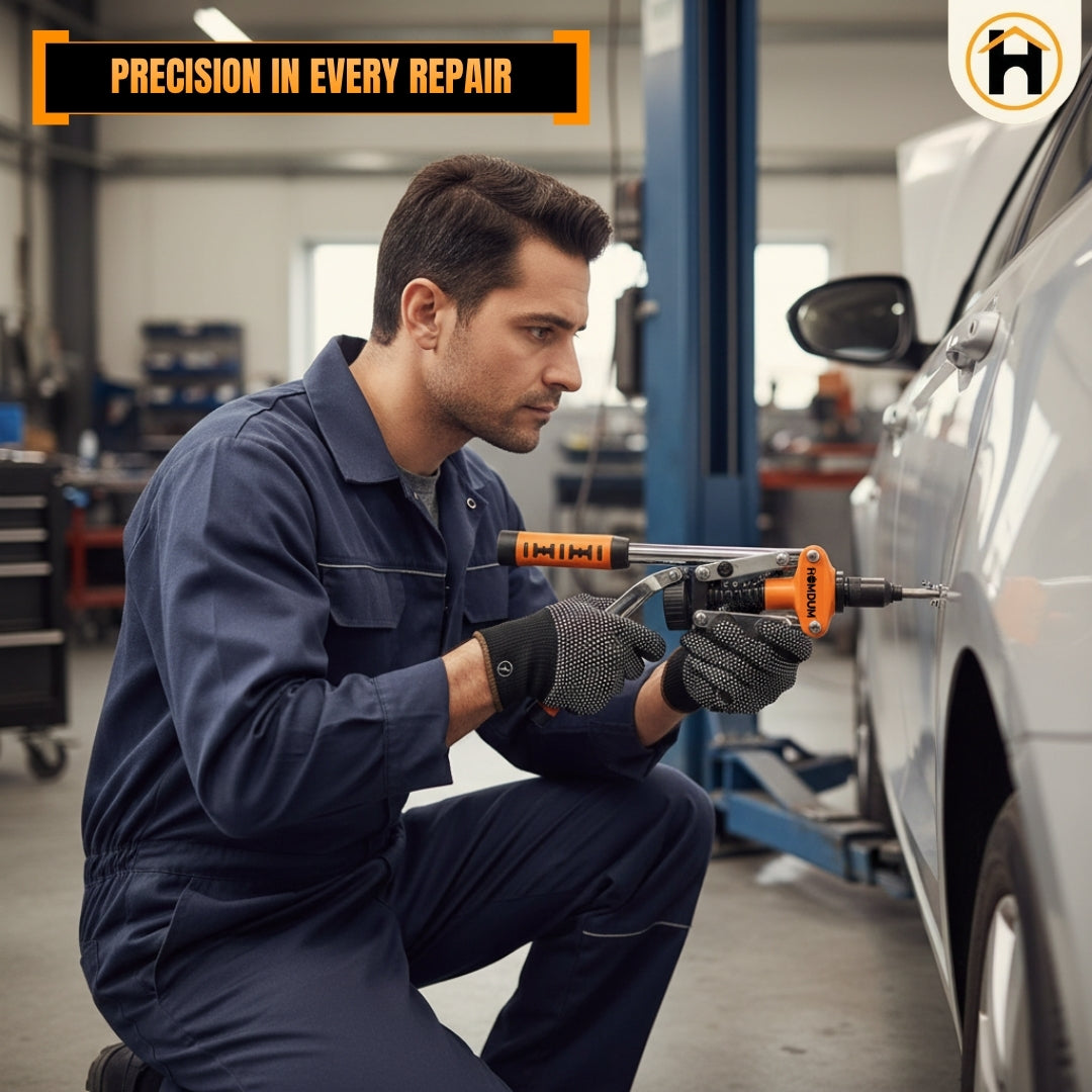 HOMDUM 17 Inch Heavy Duty Double Handle Rivet Gun with Pop Rivets – Professional Blind Riveting Tool Kit