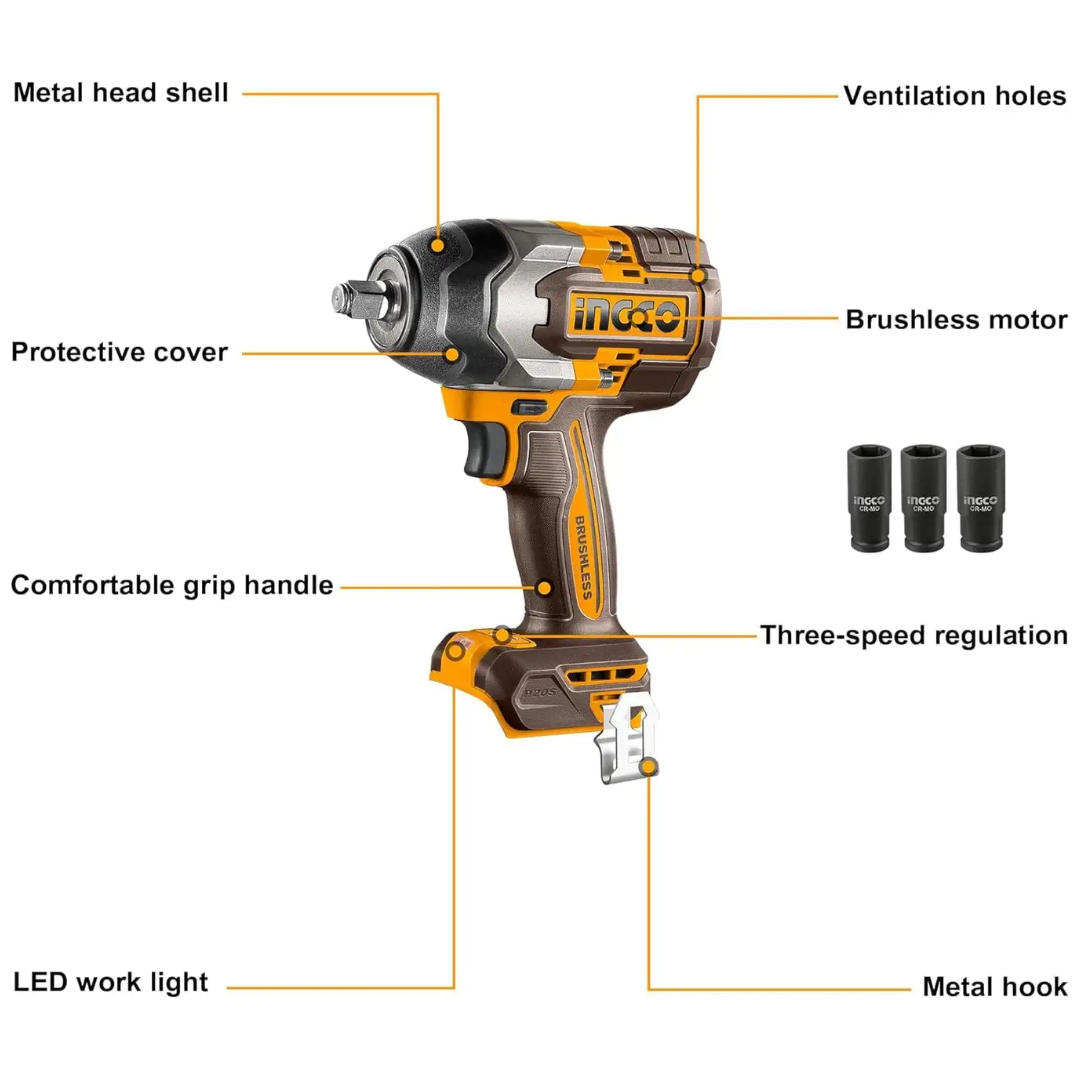CIWLI20851 INGCO CORDLESS IMPACT WRENCH