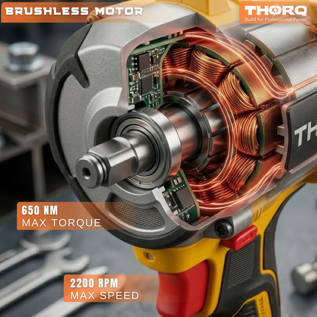 THORQ 20V Cordless Impact Wrench 650Nm with 2 Batteries & Socket Set - TCIW0650