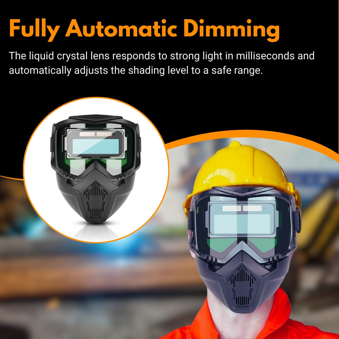HOMDUM 2 in 1 Welding Helmet with Auto-Darkening Welding Goggles