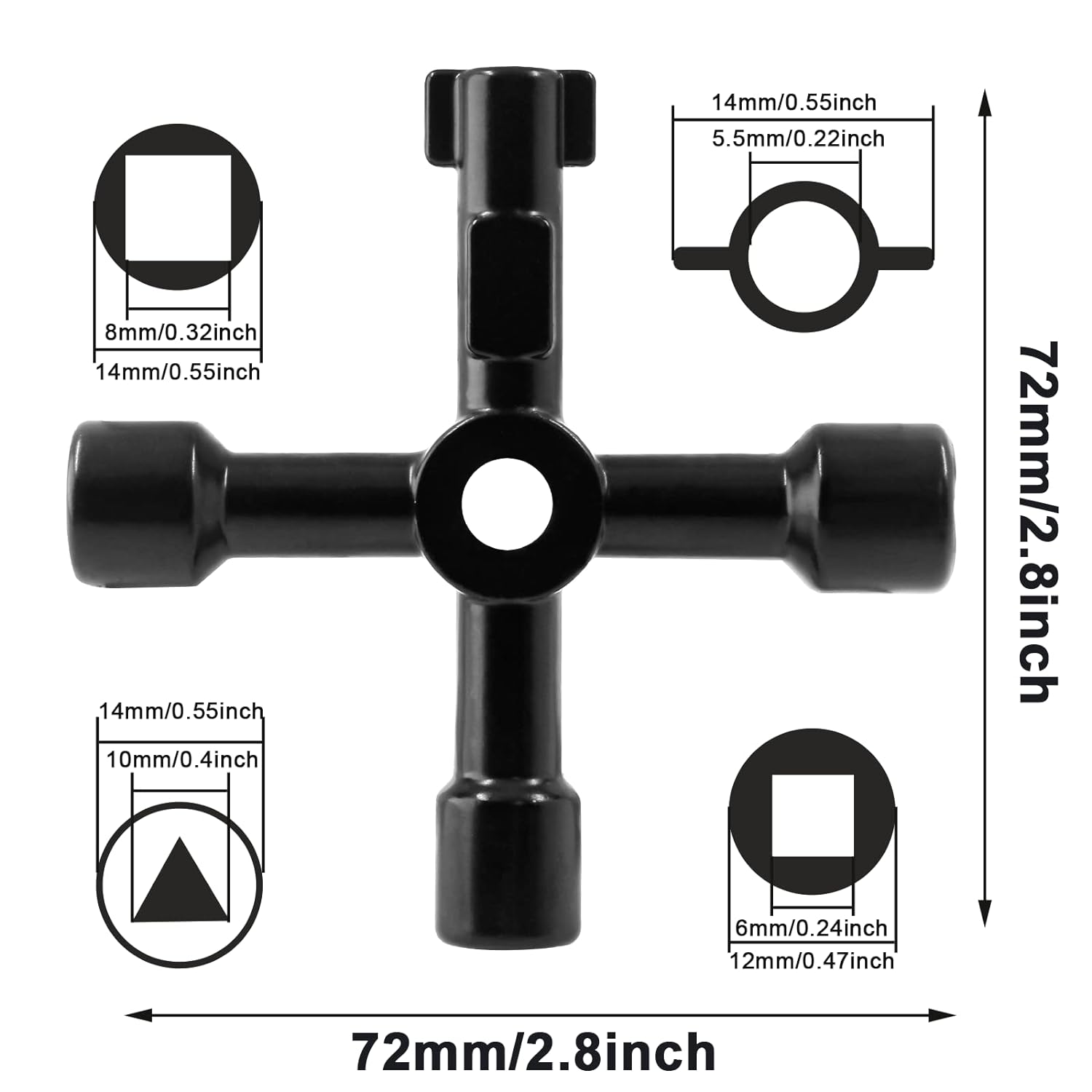 Homdum 4 Way Fixed Square Utility Key Set