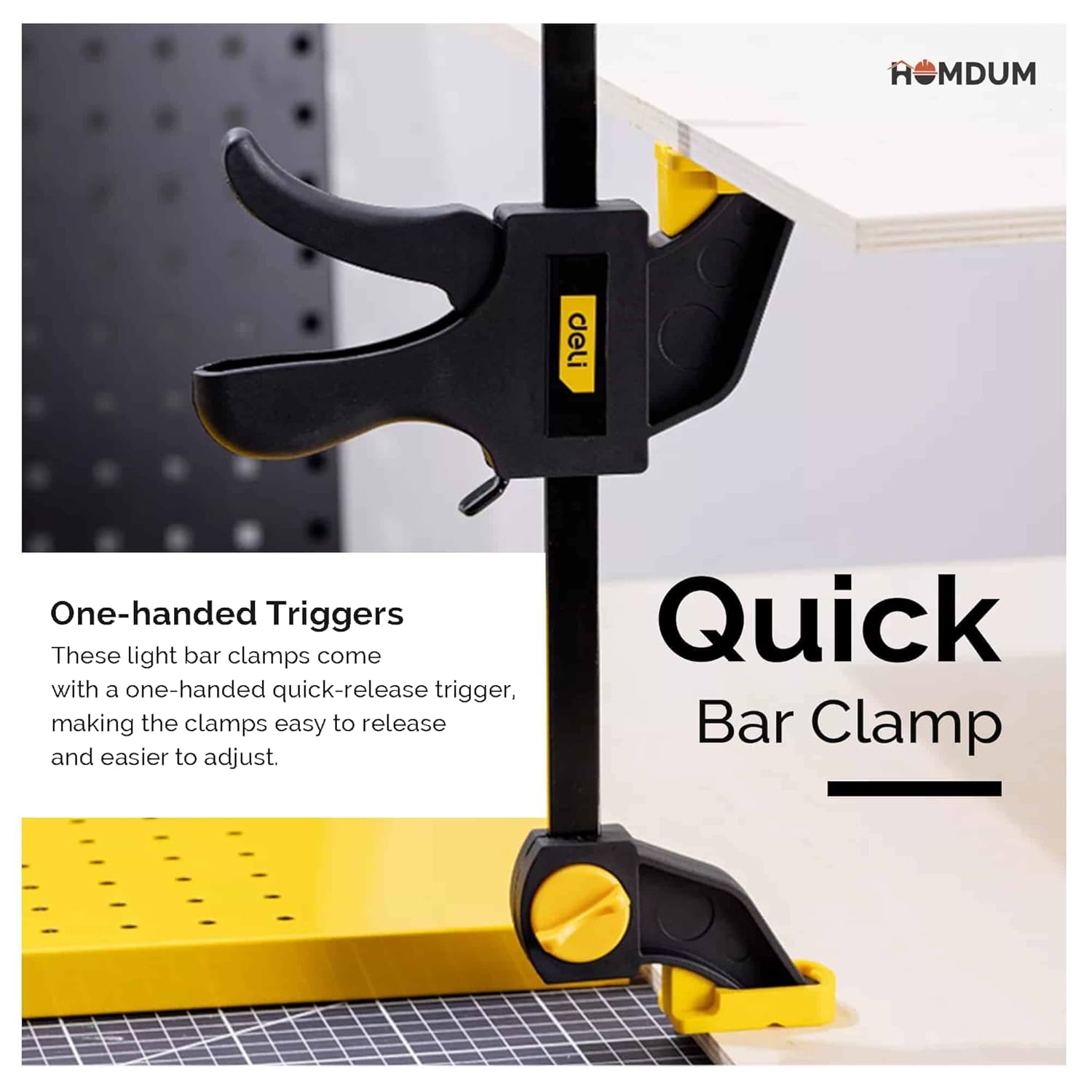 Homdum Quick Grip clamp Bar clamp for woodworking One-Handed Release F type Ratchet clamp wood working size 18inch