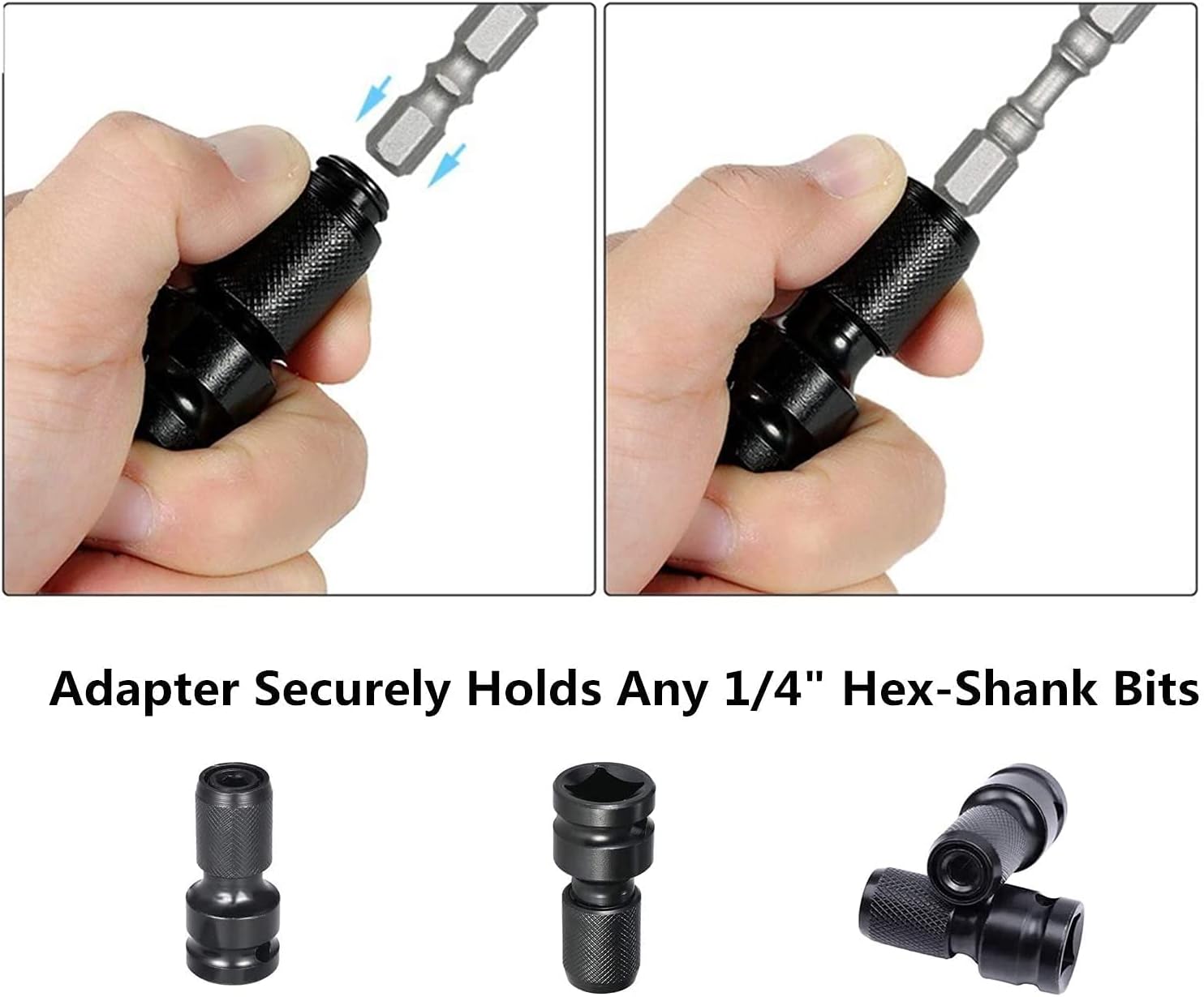 HOMDUM 1/2 INCH SQUARE DRIVE TO 1/4 INCH HEX FEMALE SOCKET ADAPTER