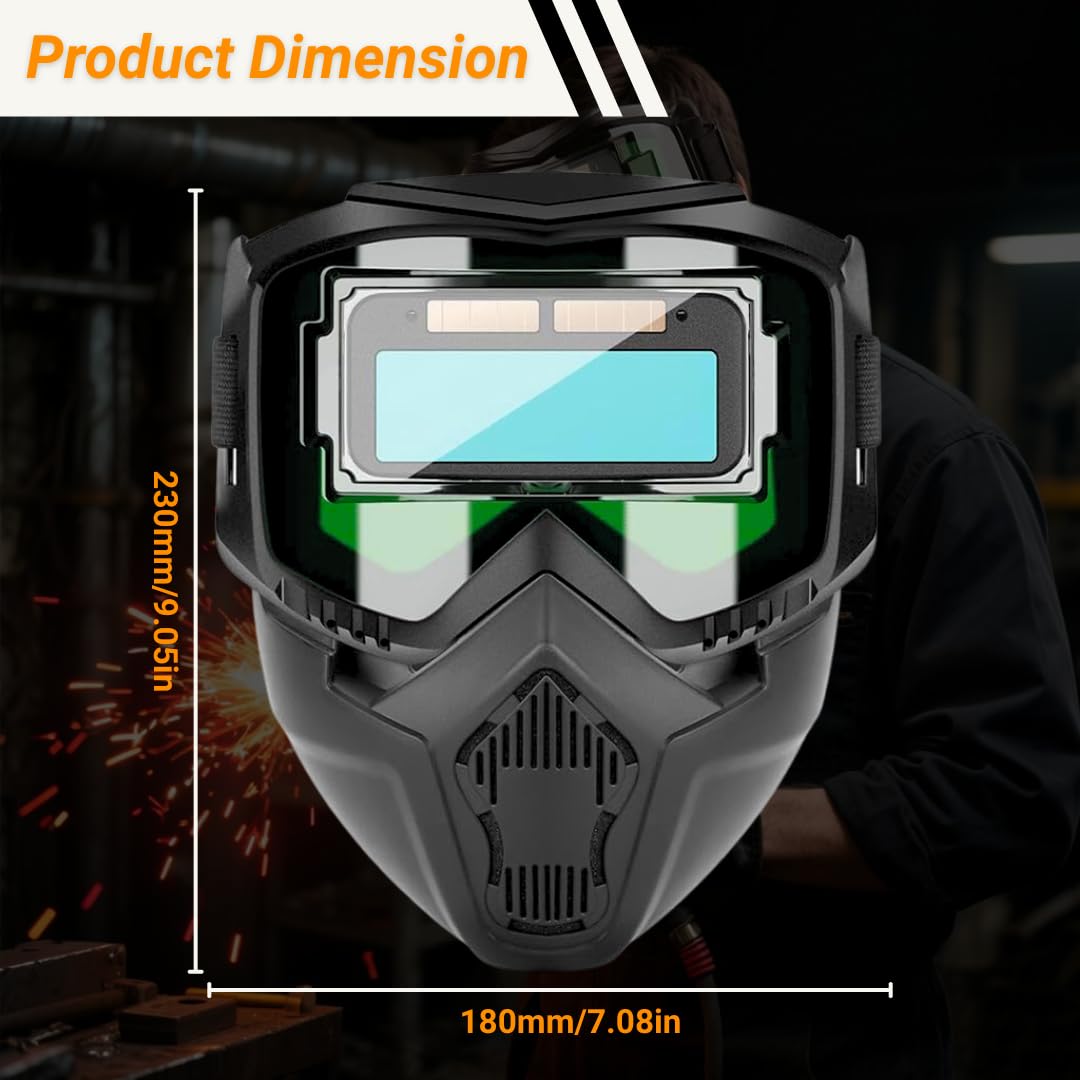 HOMDUM 2 in 1 Welding Helmet with Auto-Darkening Welding Goggles