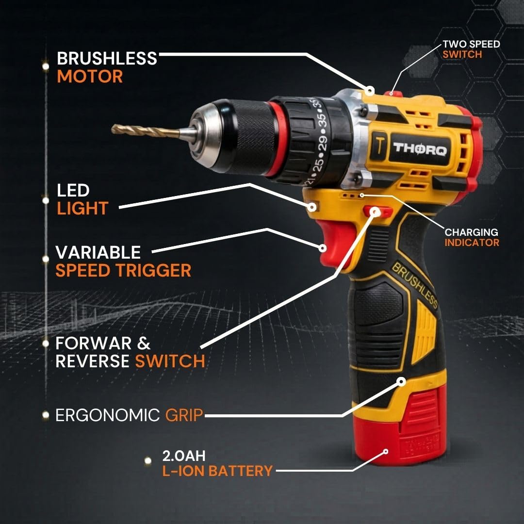 THORQ 18V Cordless Impact Drill with Brushless Motor - TCID065