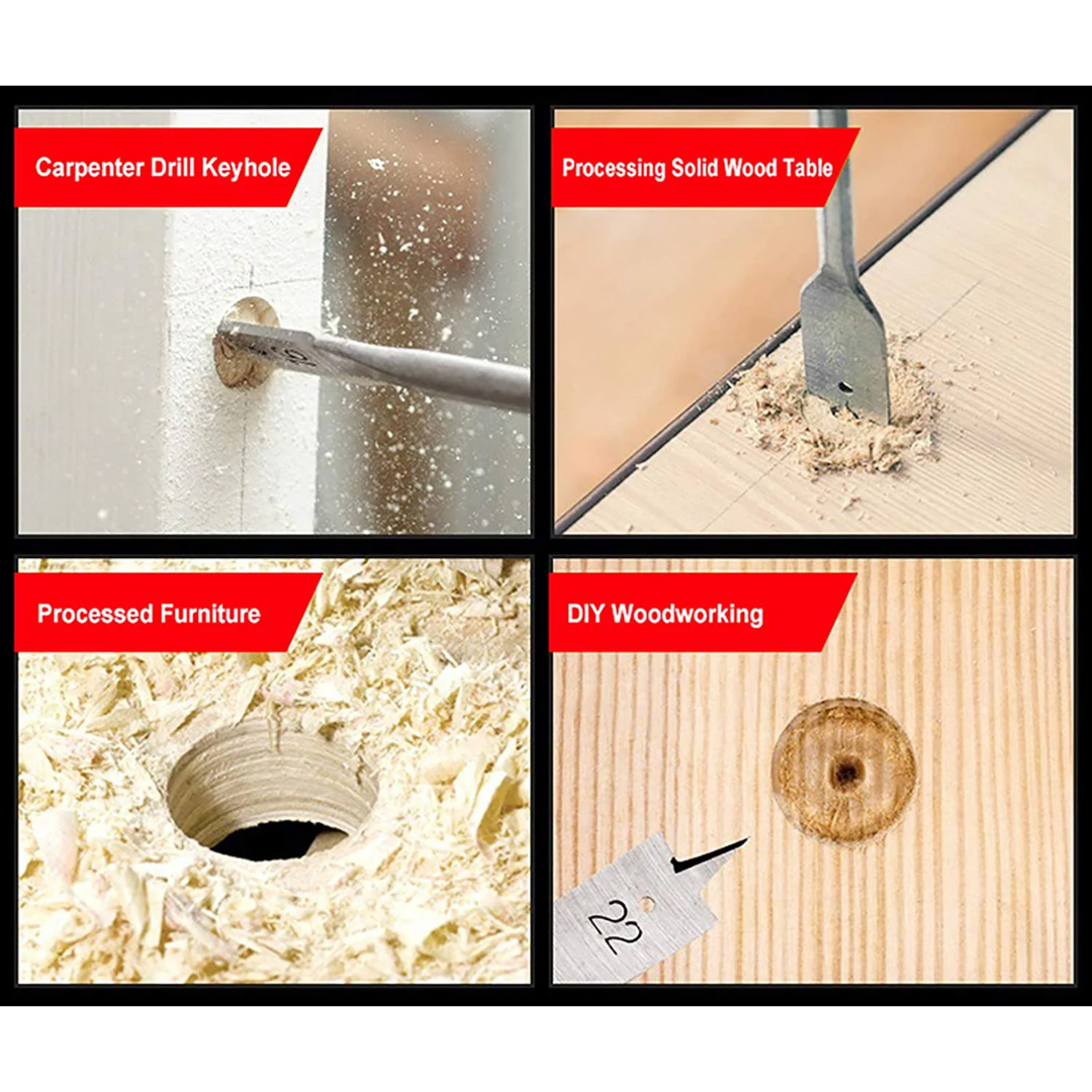 6 PCS 10MM TO 25 MM FLAT DRILL BIT SET