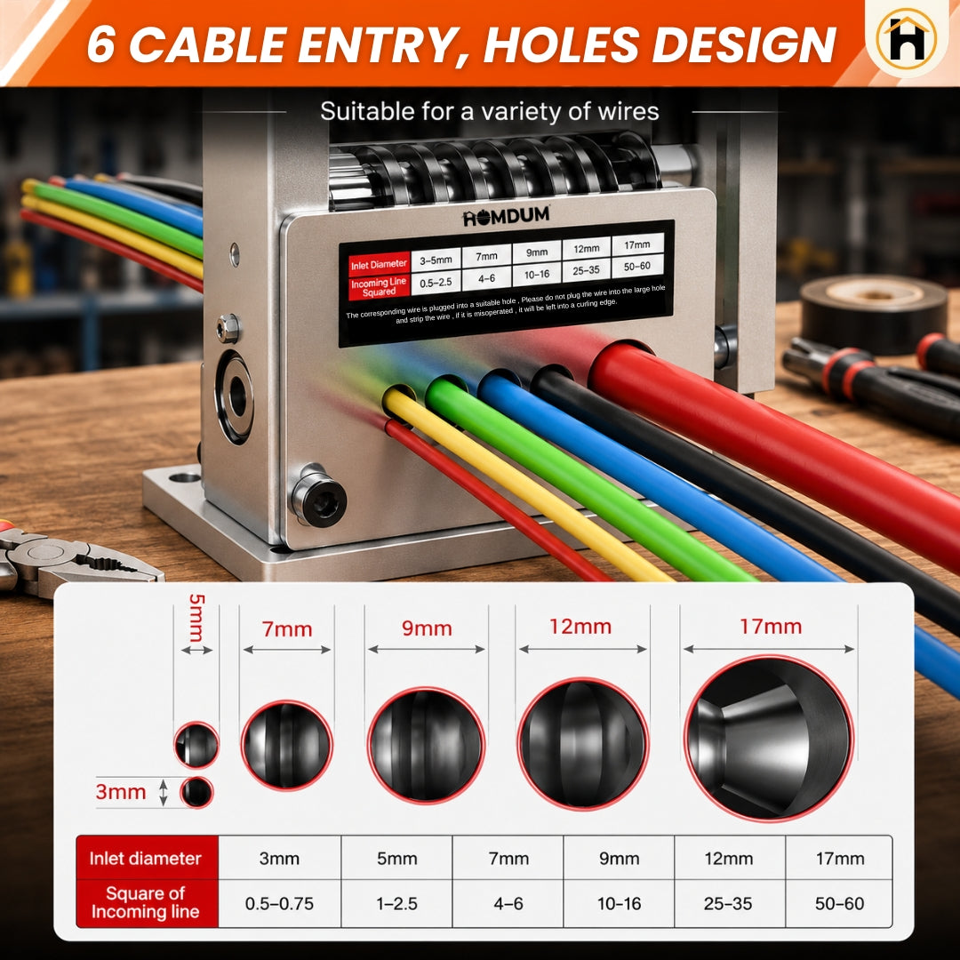 HOMDUM 6-in-1 Manual Wire Stripper Machine