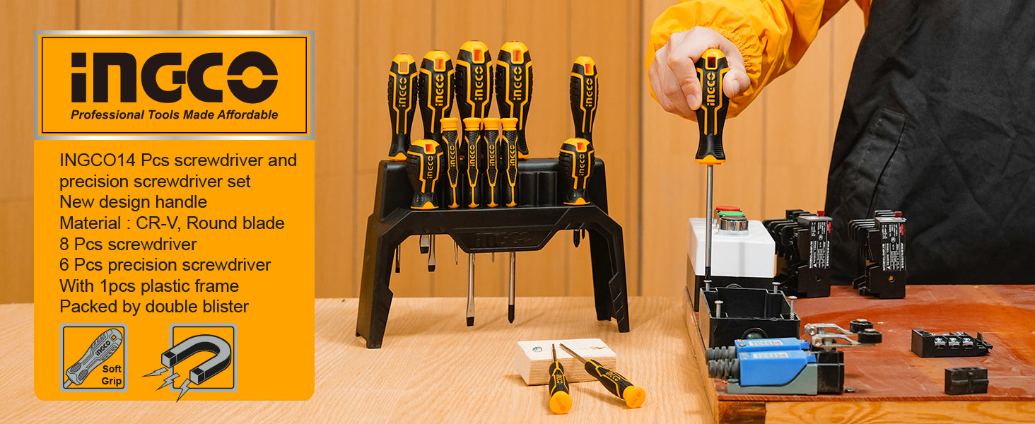 Ingco 14 Pcs Screw Driver Tool Set