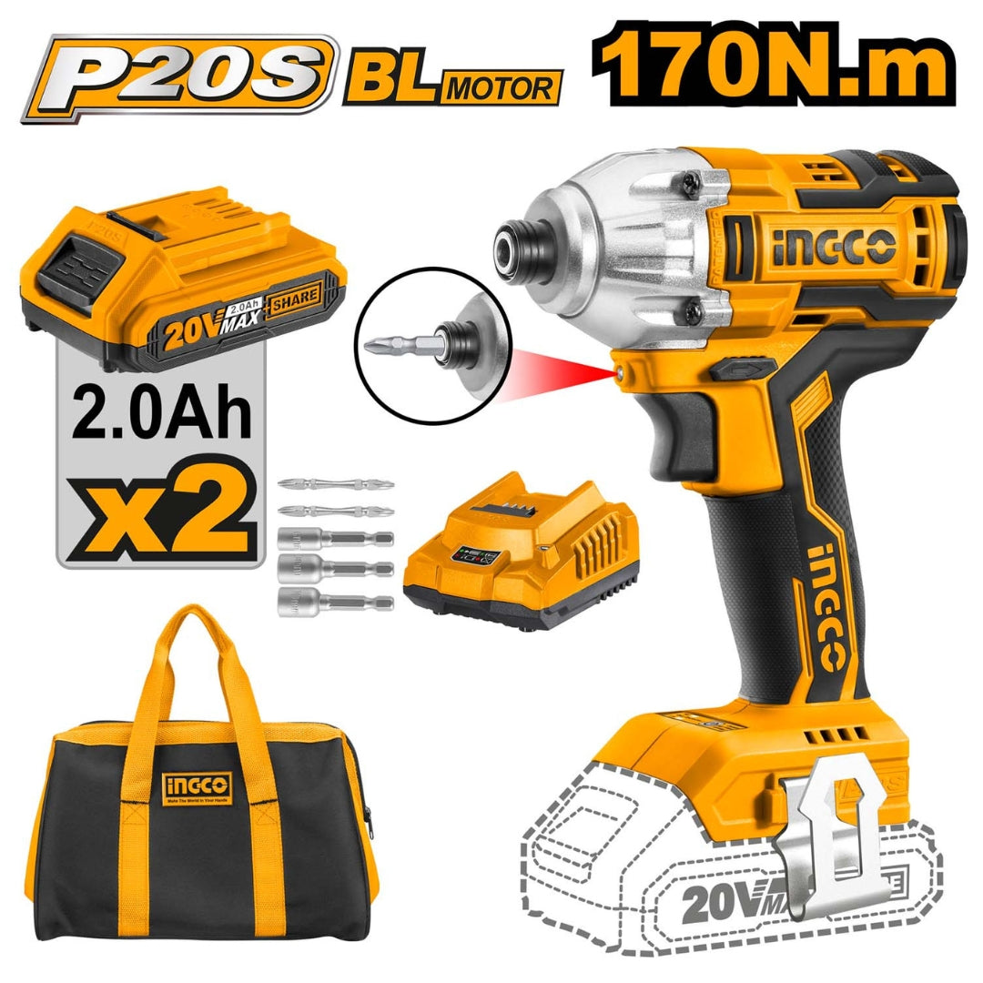 INGCO 20V Brushless Cordless Impact Driver - CIRLI2002