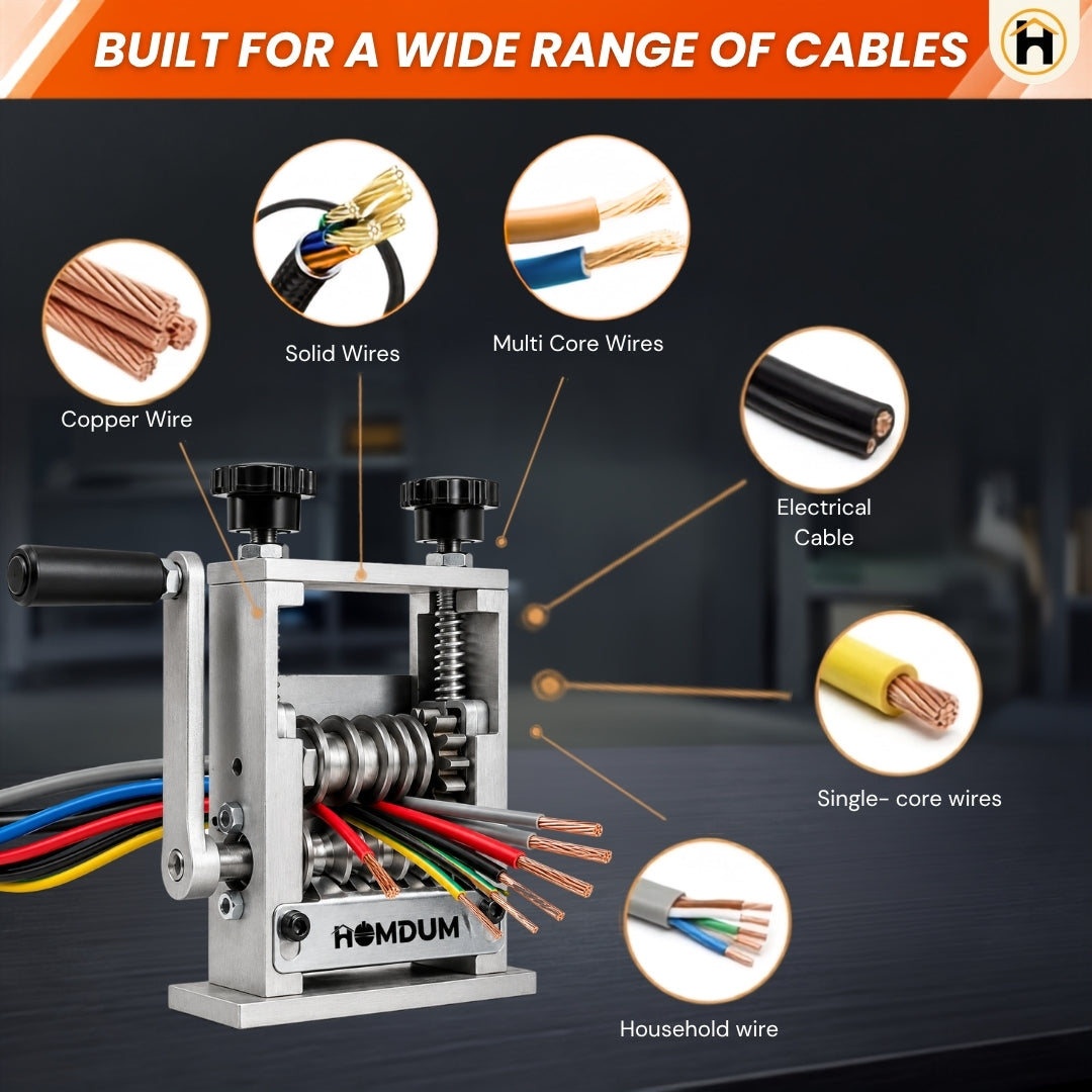 HOMDUM 6-in-1 Manual Wire Stripper Machine