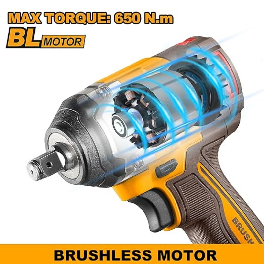 INGCO 20V Cordless Brushless Impact Wrench – 500Nm Heavy Duty Tool - CIWLI2050