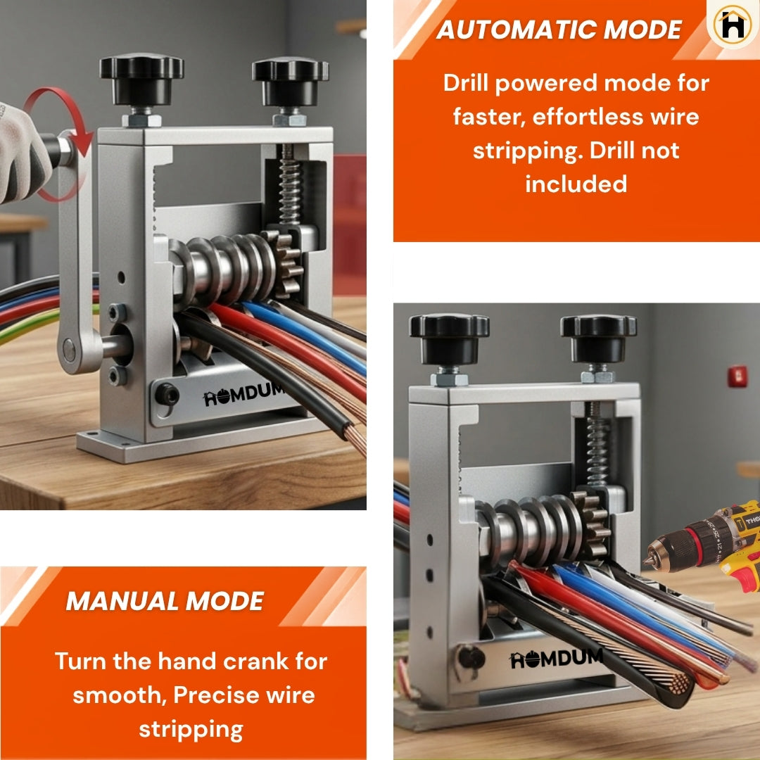 HOMDUM 6-in-1 Manual Wire Stripper Machine