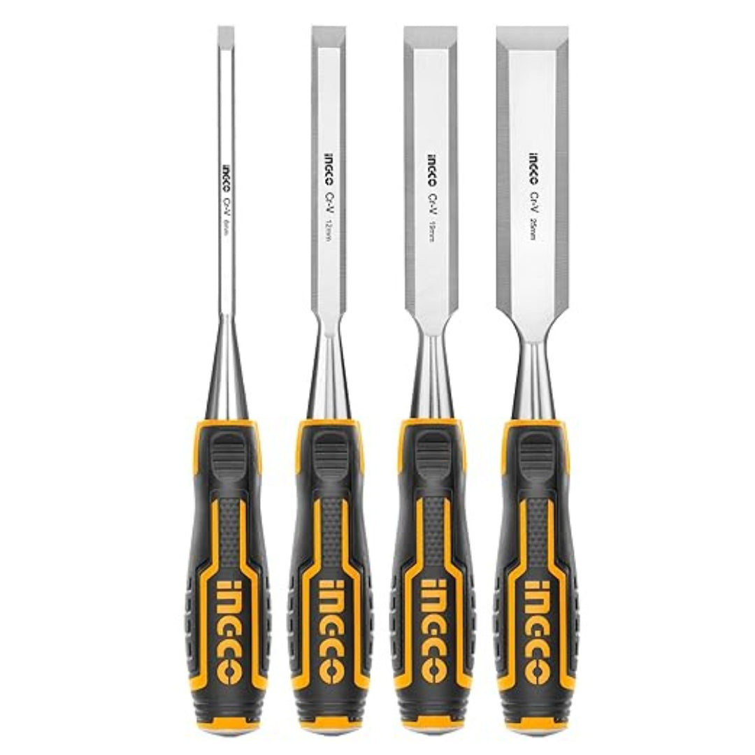 INGCO 4 PCS Wood Chisel Set – Professional CR-V Woodworking Chisels - HKTWC0401