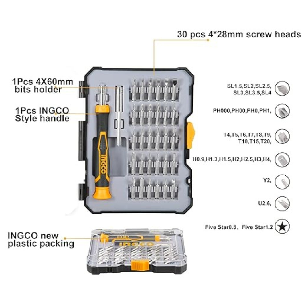 INGCO 32PCS Precision Screwdriver Set with 30 CR-V Bits & Storage Case- HKSDB0328