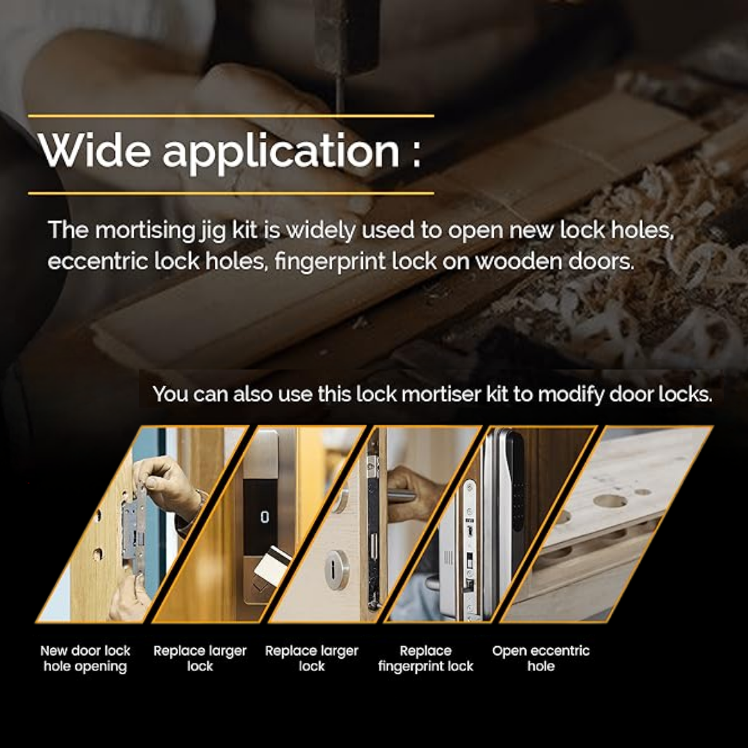 DOOR MORTISER JIG LOCK GROOVING HOLE SAW ATTACHMENT