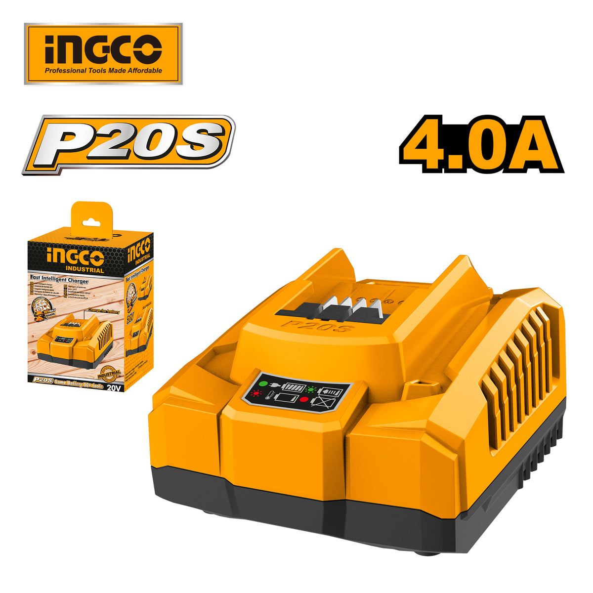 INGCO P20S 20V 4A Fast Intelligent Charger - FCLI20411