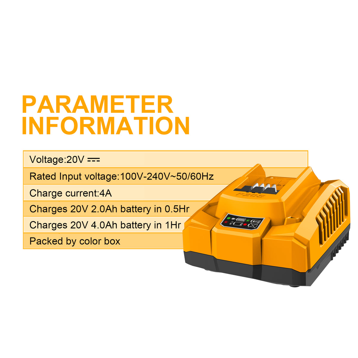 INGCO P20S 20V 4A Fast Intelligent Charger - FCLI20411