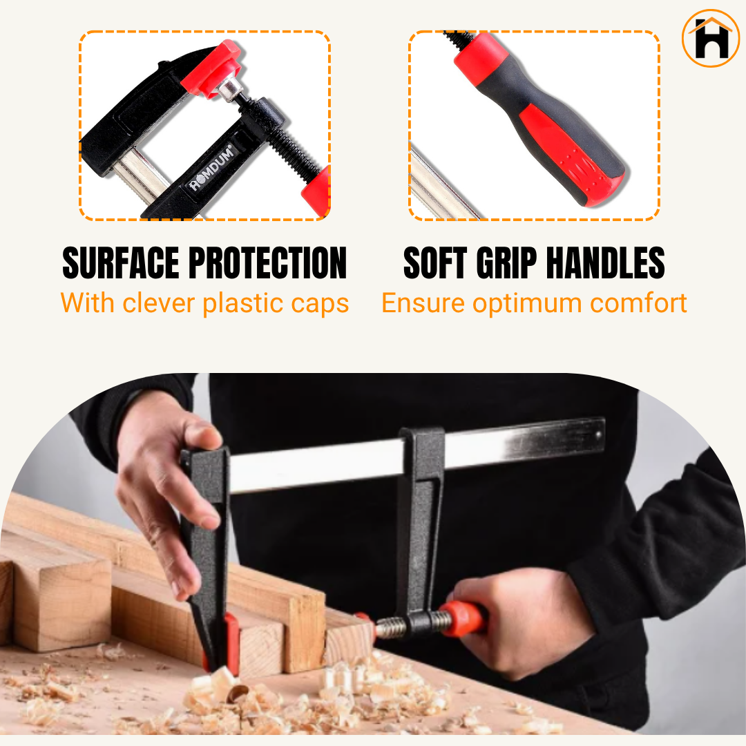 HOMDUM 8 INCH STEEL F CLAMP PACK OF 2 PC