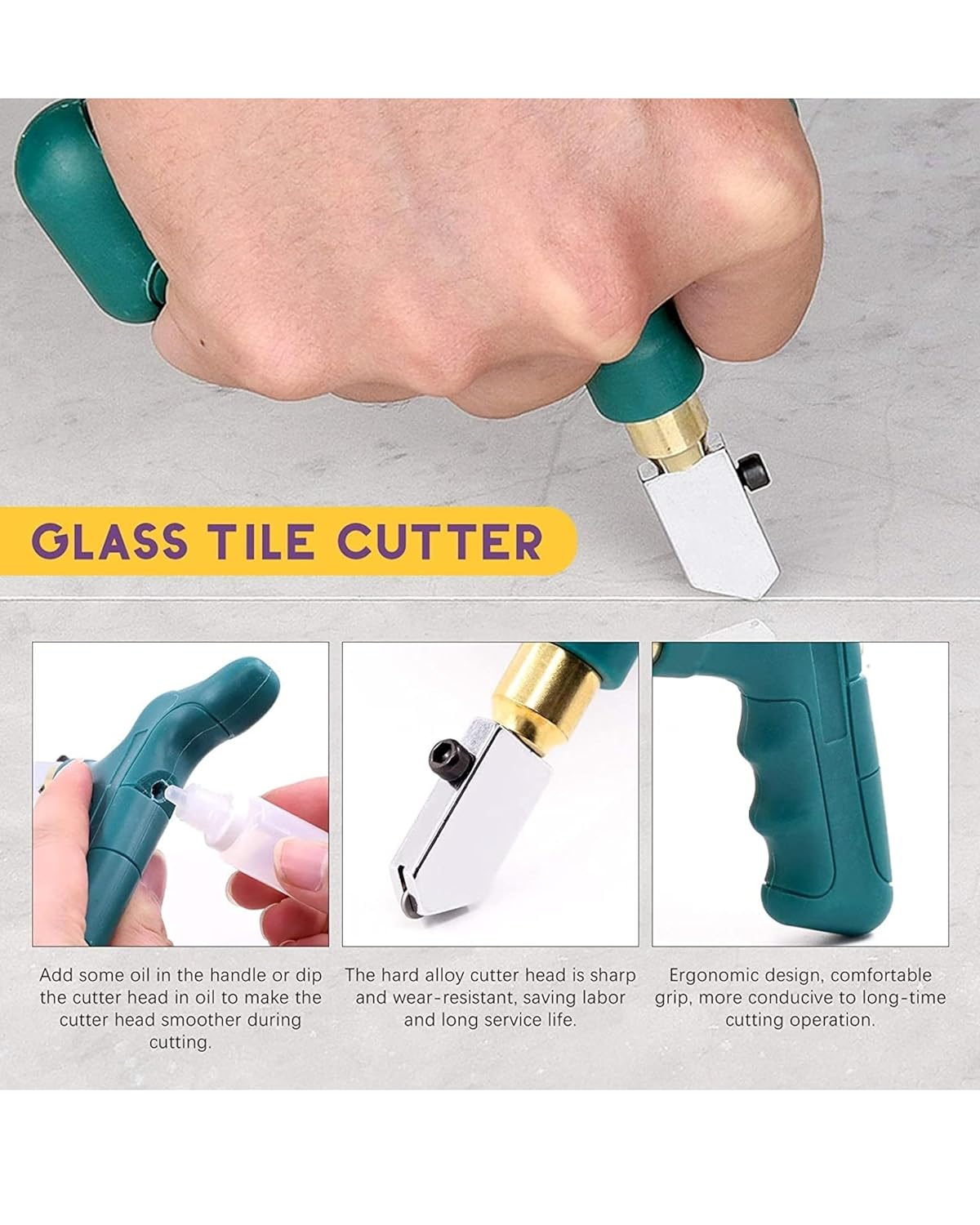 HOMDUM 2 IN 1 GLASS TILE CUTTER TOOL KIT