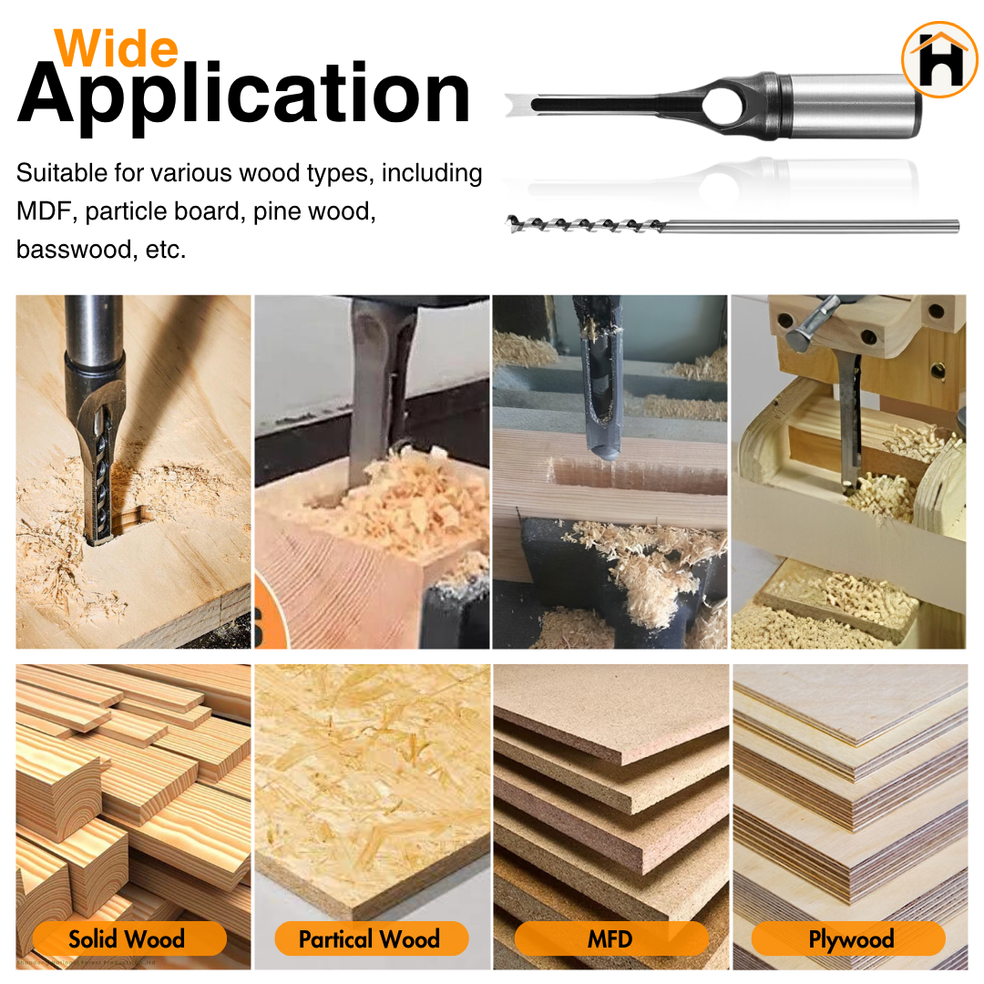 Homdum 3/8 inch Square hole drill bits