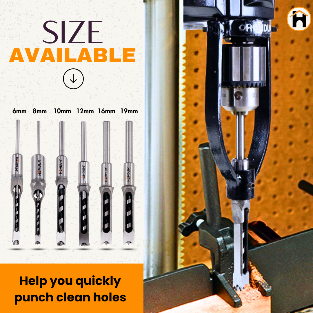 Homdum 3/8 inch Square hole drill bits