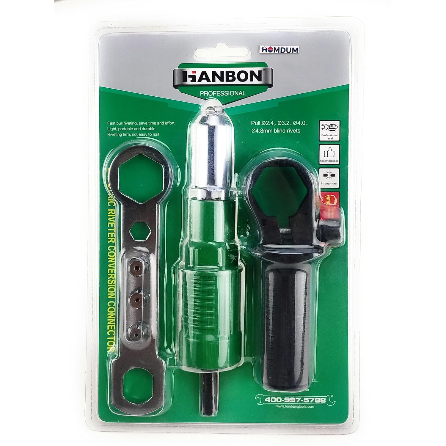 Homdum electric riveter conversion connector attachment