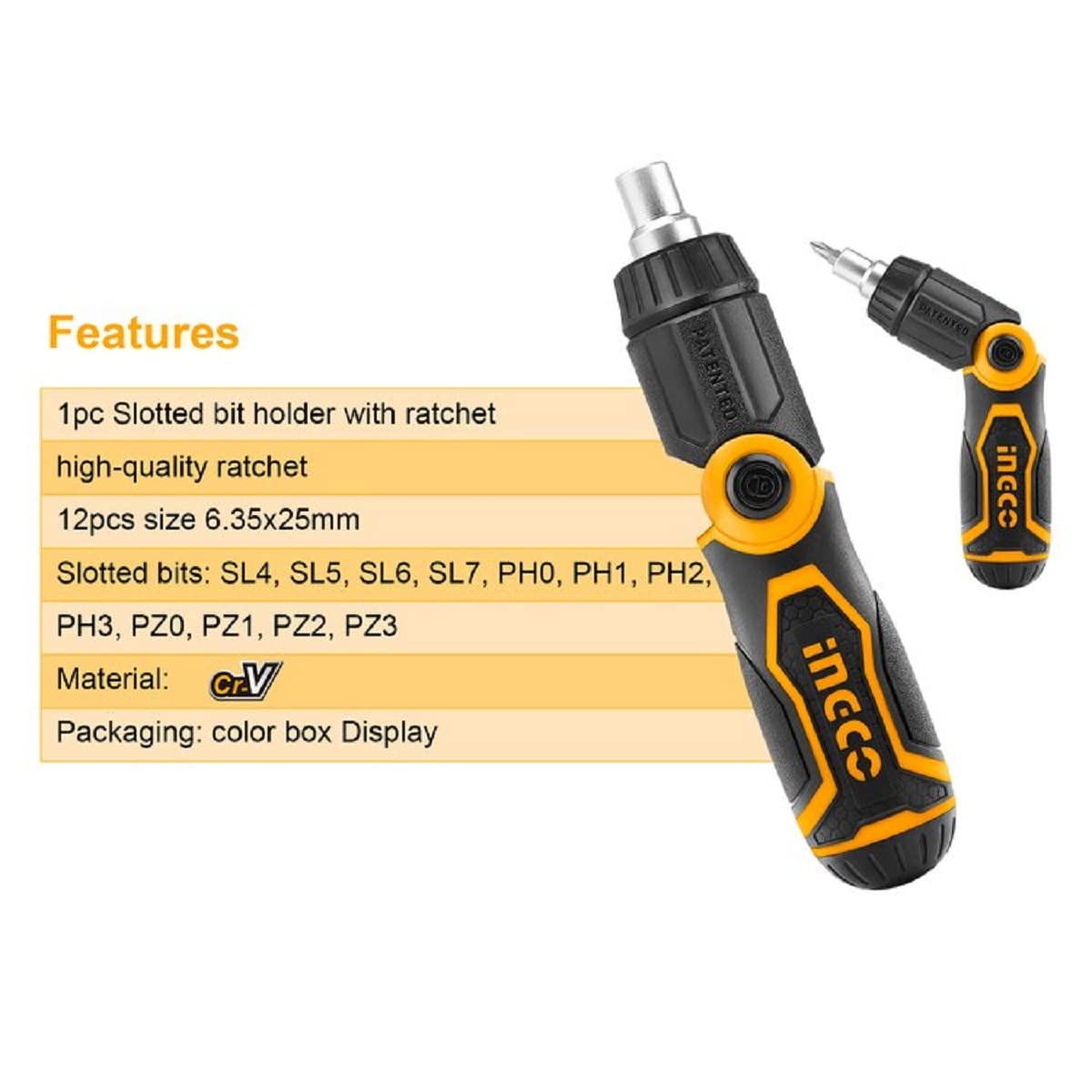 INGCO 13 IN 1 Ratchet Screwdriver Set