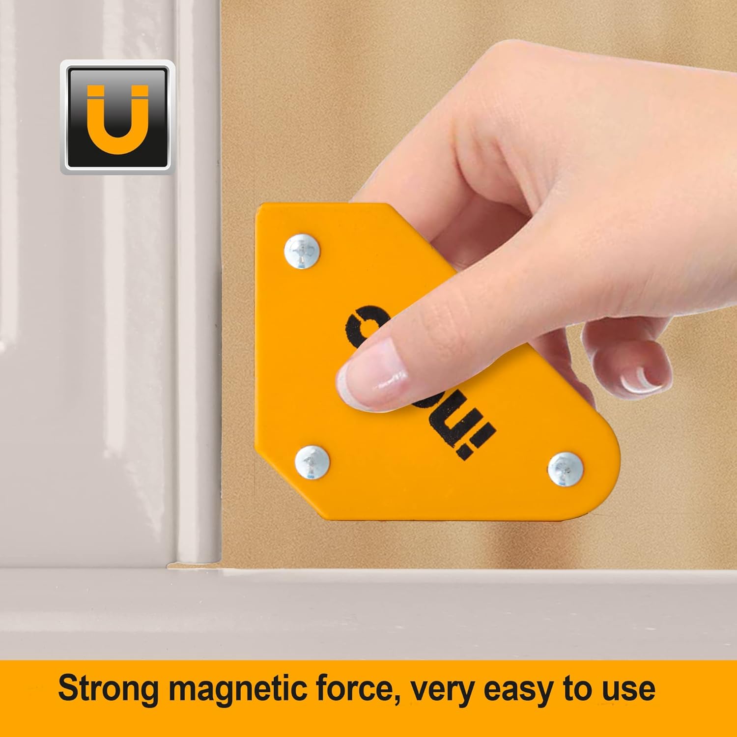 INGCO 6 Pcs Magnetic Welding Holder Set, Welding Magnet Set for Metal Working 10, 25 Lbs Strength Magnetic Welding Holder, 45,90,135 Degree Angle Fits for welding, Soldering, Assembling AMWH6001