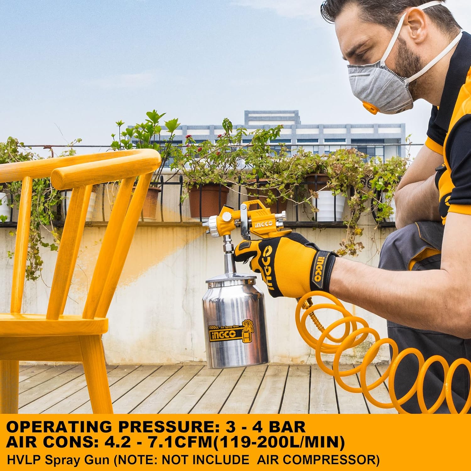 ASG3101 INGCO AIR SPRAY GUN 1000CC