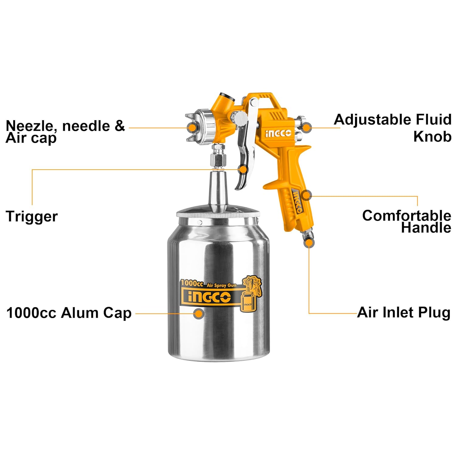 ASG3101 INGCO AIR SPRAY GUN 1000CC