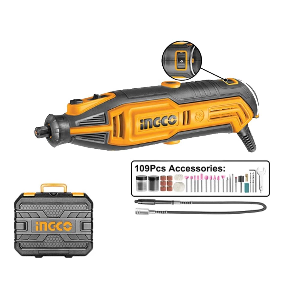 INGCO Mini Die Grinder Rotary 130W